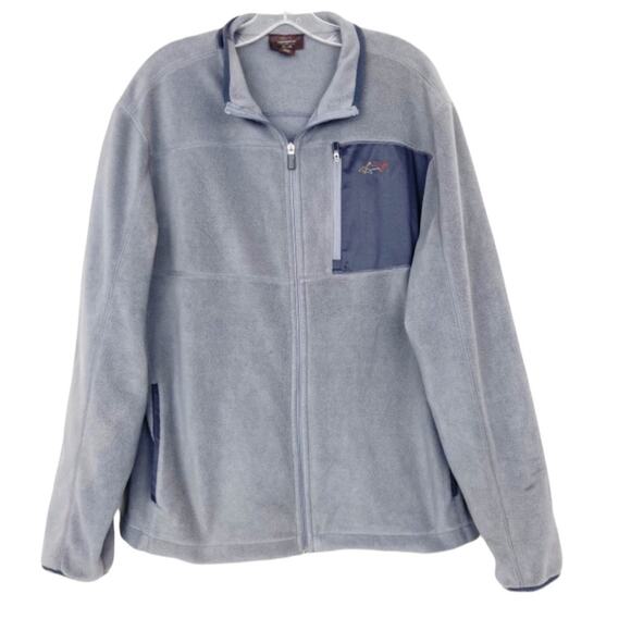 Greg Norman for Tasso Elba Gray Full Zip Fleece Jacket Sz M - Picture 1 of 8
